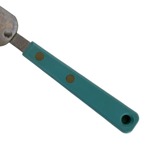 Vintage Ekco Forge Stainless Steel Icing Spreader With Teal Handle Made in USA - Picture 2 of 4